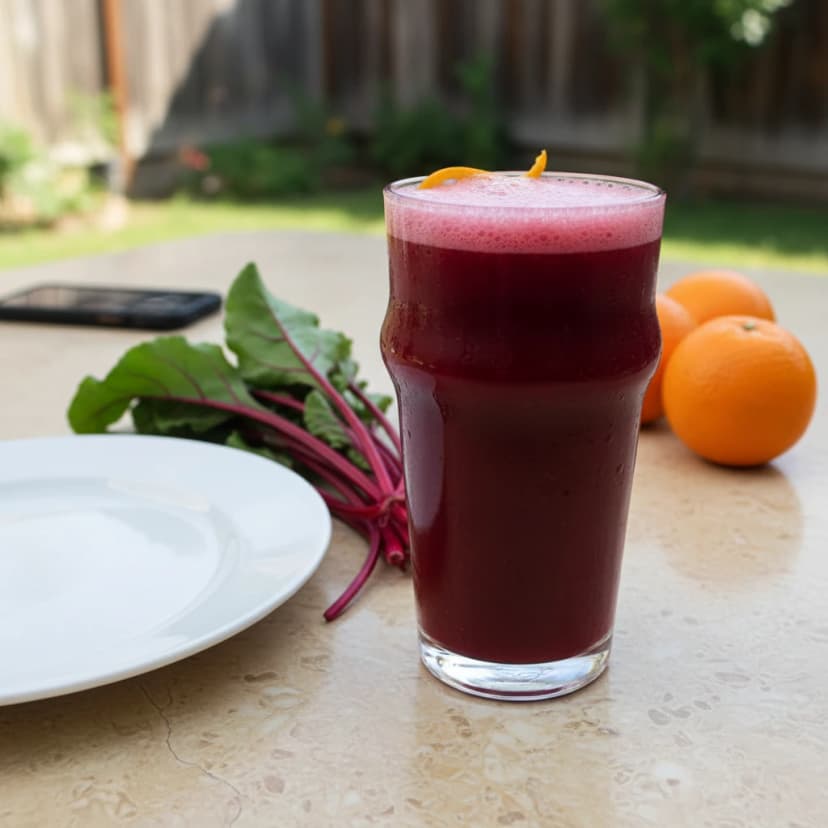 Vitamina de Laranja com Beterraba e Cereais