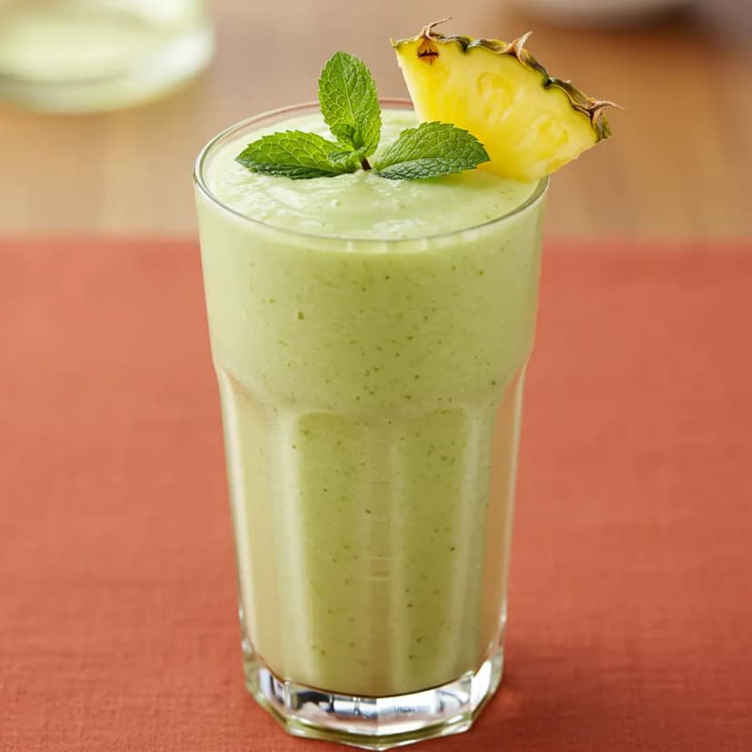 Vitamina Refrescante de Abacaxi com Hortelã e Molico