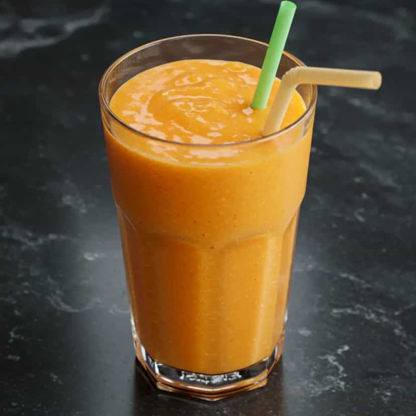 Foto deliciosa de Vitamina Refrescante de Laranja, Banana e Maçã pronta para servir - Sucos & Smoothies