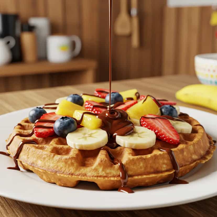 Foto deliciosa de Waffle pronta para servir - Panquecas & Waffles