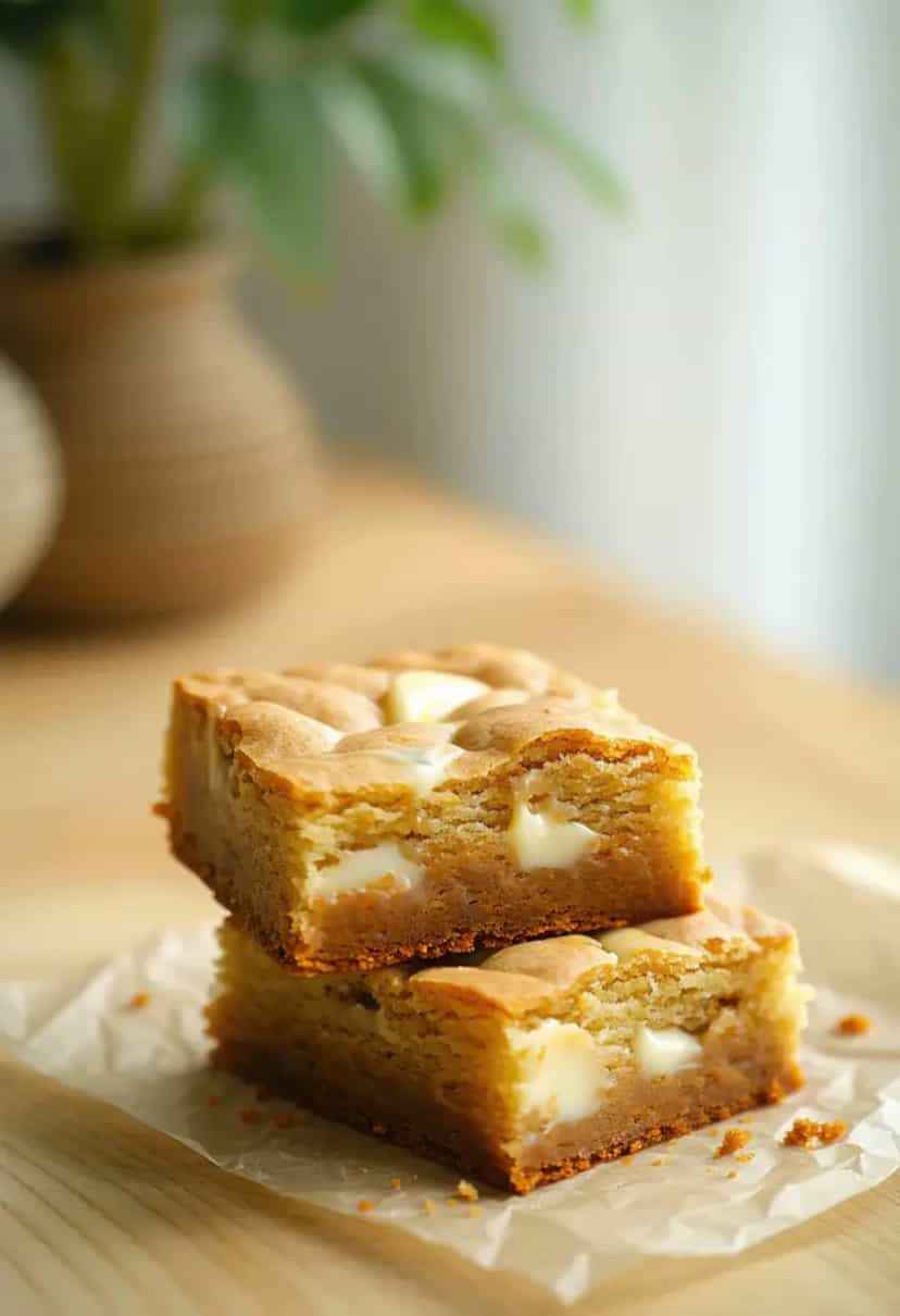 Foto deliciosa de Brownies de Chocolate Branco pronta para servir - Brownies & Cookies