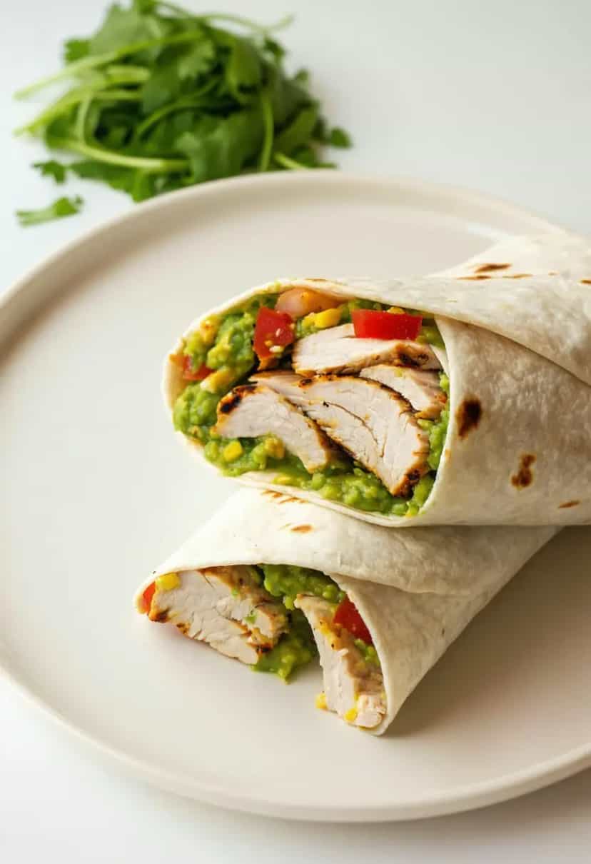 Foto deliciosa de Wrap de frango com guacamole pronta para servir - Outras Receitas
