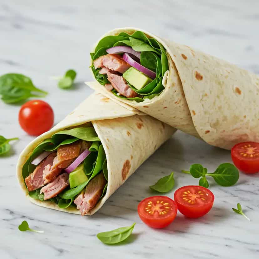 Foto deliciosa de Wrap de Frango Defumado com Cream Cheese: Receita Fácil e Deliciosa pronta para servir - Outras Receitas