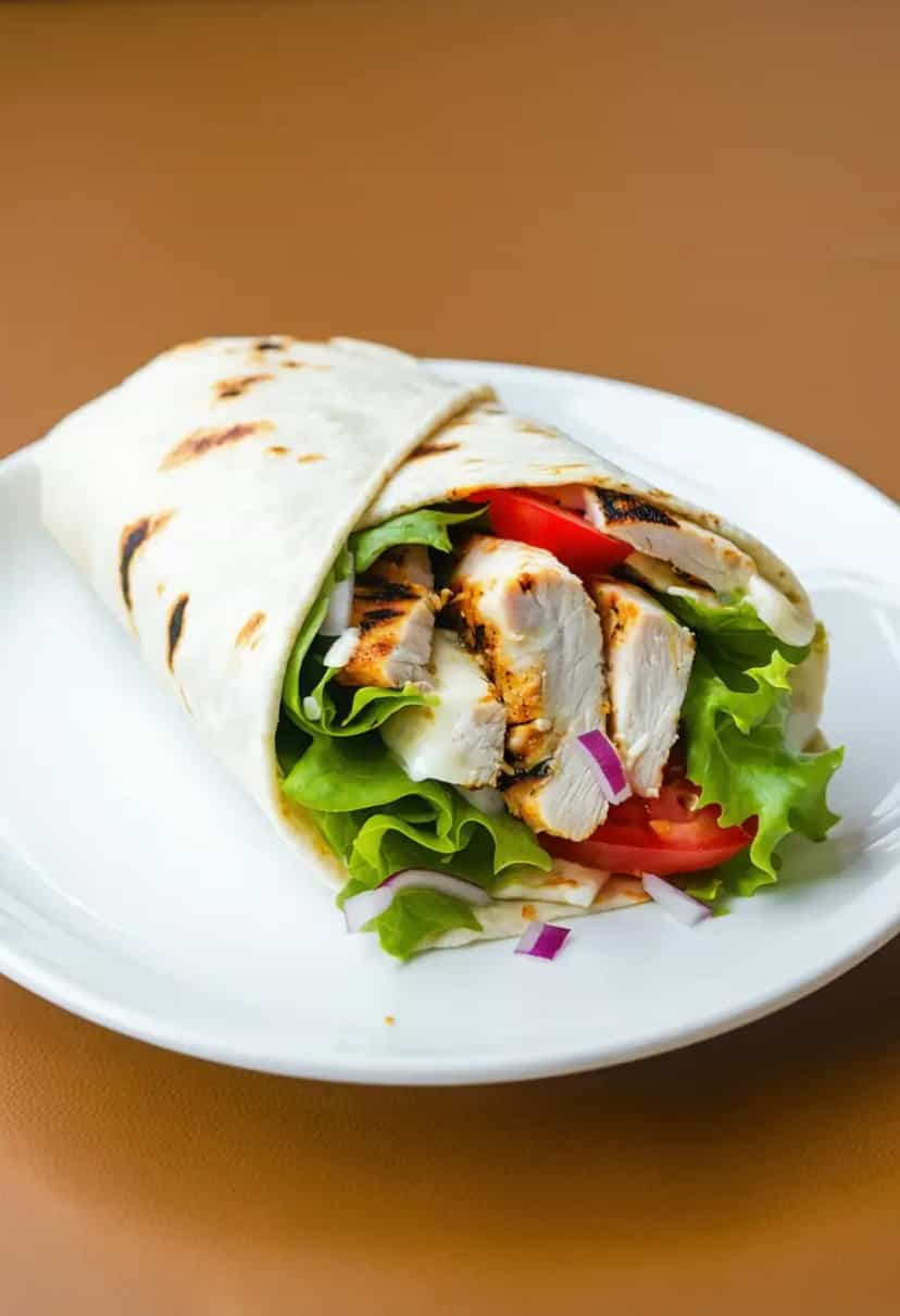 Foto deliciosa de Wrap de frango grelhado pronta para servir - Outras Receitas
