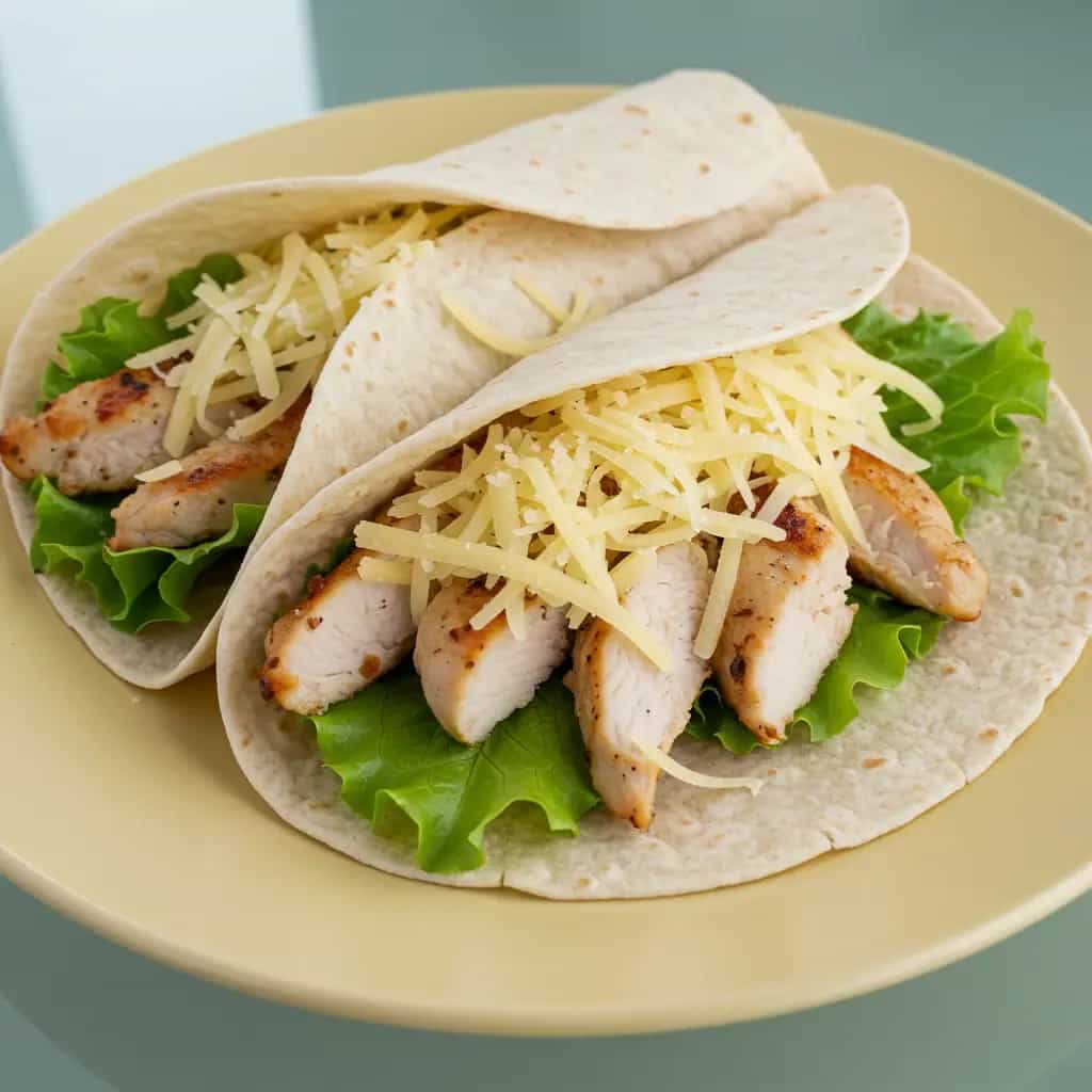 Wraps de Salada Caesar com Frango
