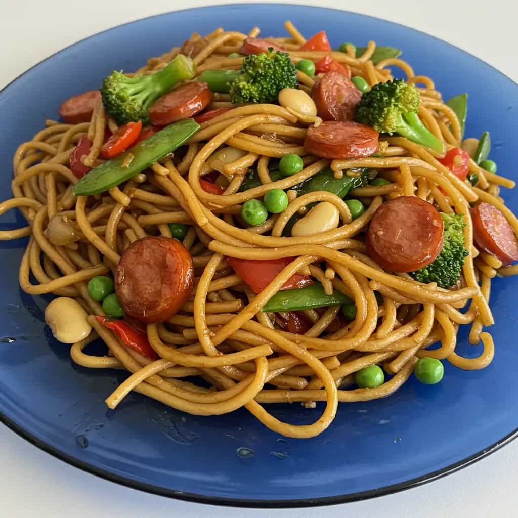 Yakisoba com Linguiça