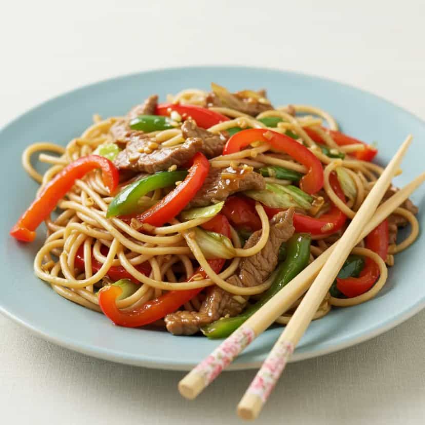 Foto deliciosa de Yakissoba de Contrafilé pronta para servir - Outras Receitas