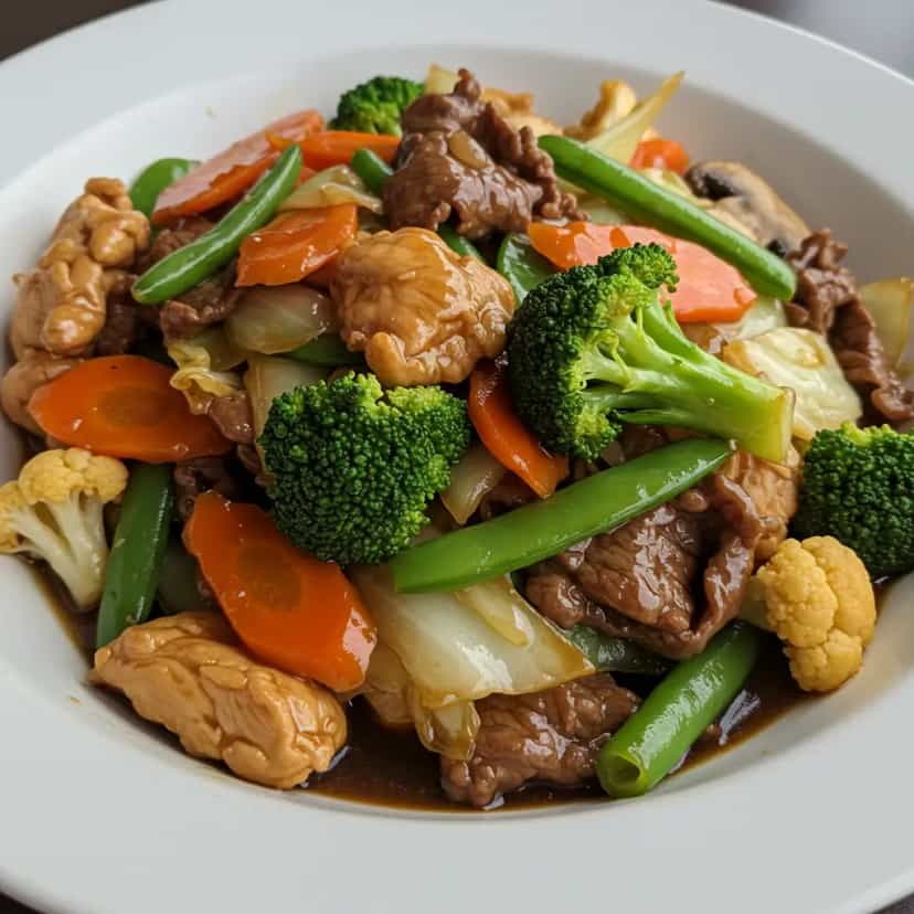 Foto deliciosa de Yakissoba Misto com Carne, Frango e Legumes pronta para servir - Bowls & Noodles
