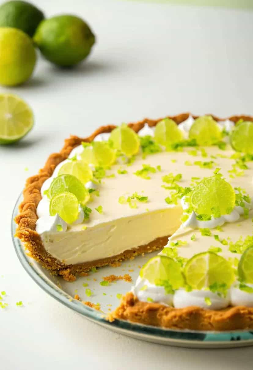Foto deliciosa de Torta de Limão Key pronta para servir - Tortas & Tortinhas