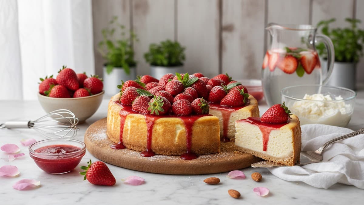 Cheesecake de Morango: Cremoso, Festivo e Irresistível