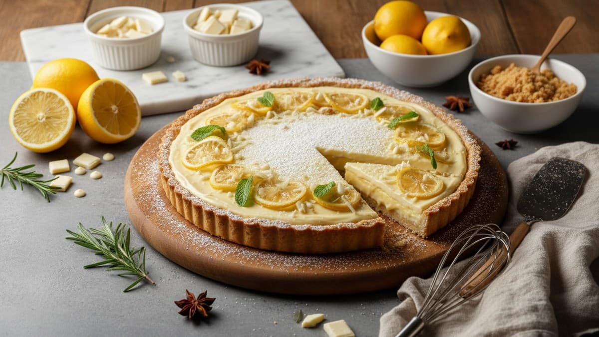 Torta Limão e Chocolate Branco: A opção perfeita para as festas de fim de ano.