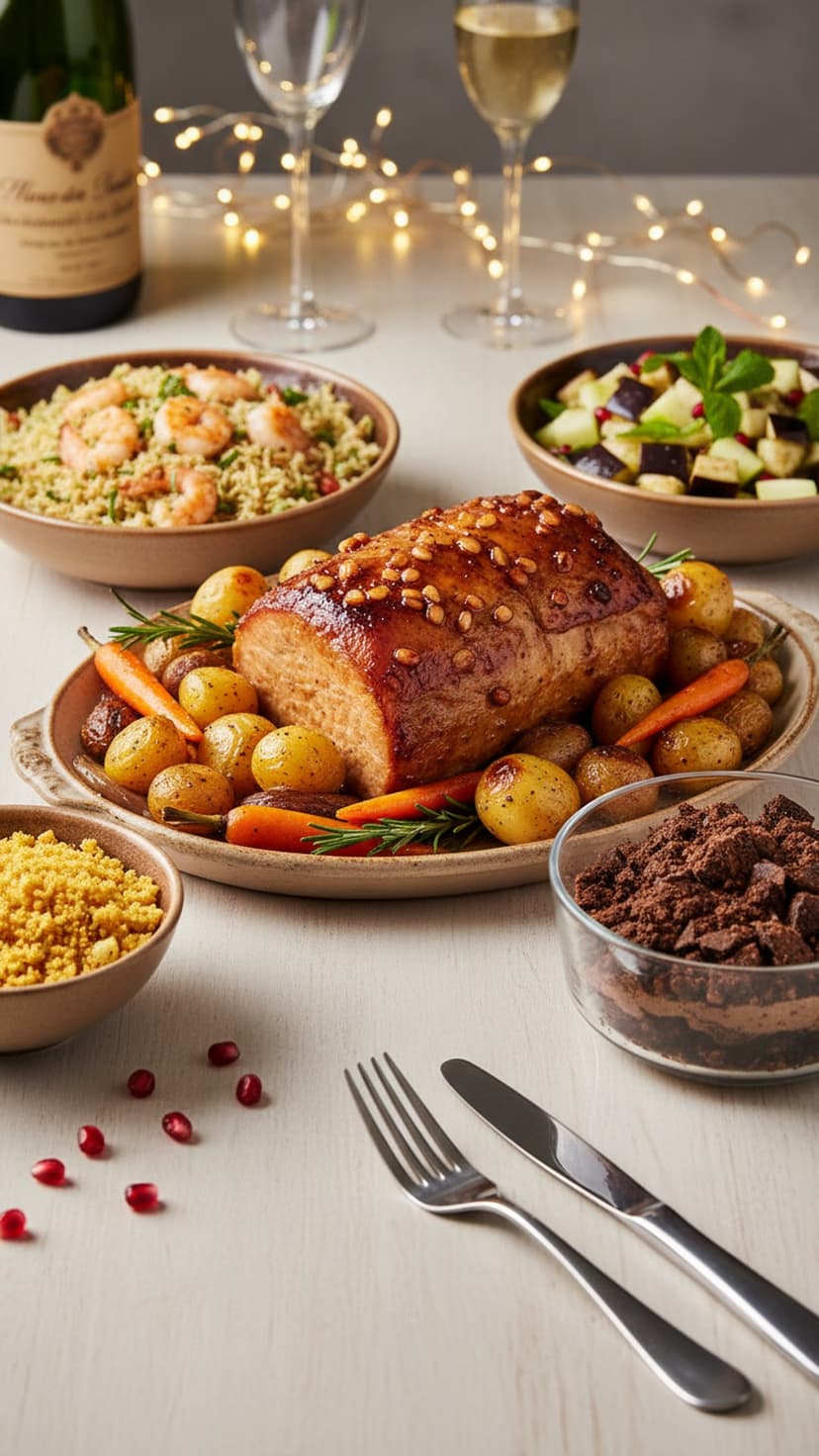 Ceia de Ano Novo Completa: Entradas, Prato Principal e Sobremesa