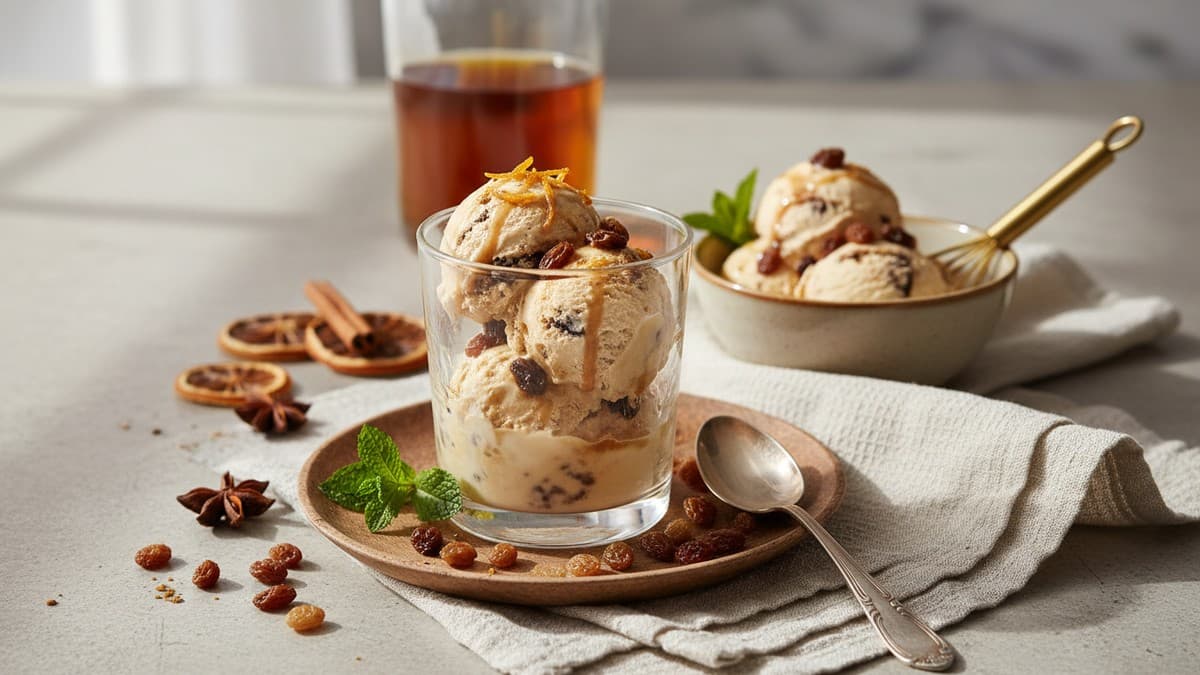 Gelado de Uísque com Sorvete de Passas ao Rum: A Sobremesa Sofisticada da Ceia