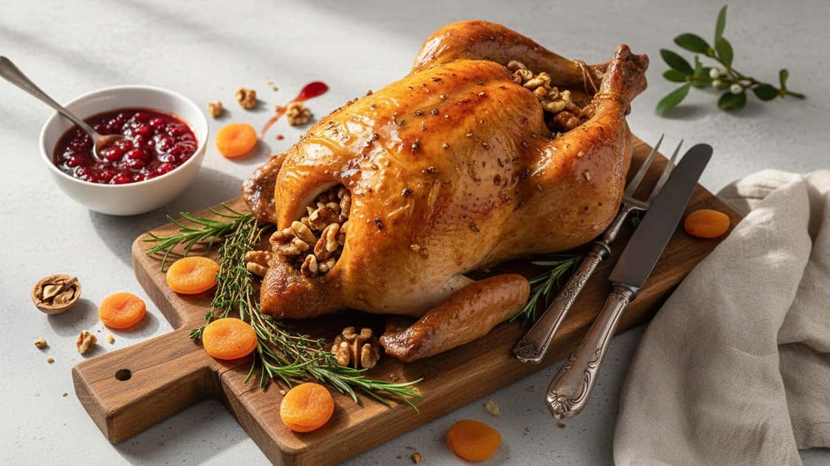 Chester assado com Nozes e Damasco: dicas para deixar a carne suculenta no Natal