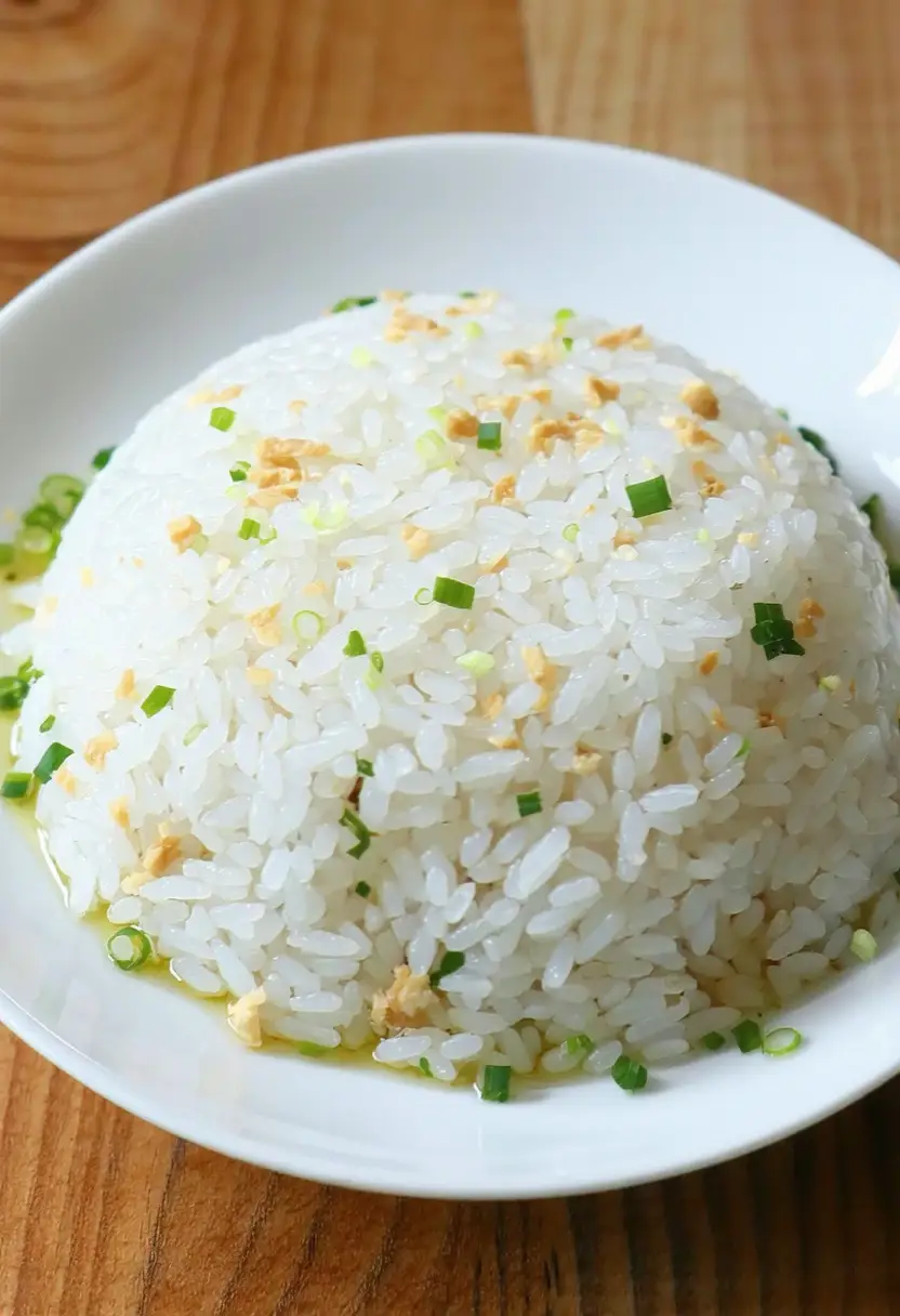 Arroz com Alho e Cebolinha Delicioso