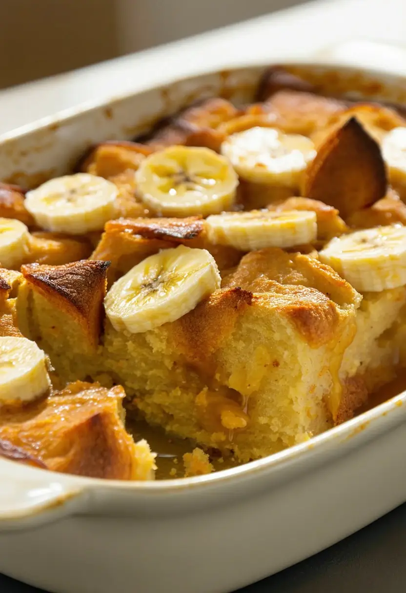 Pudim de Pão com Banana Caseiro