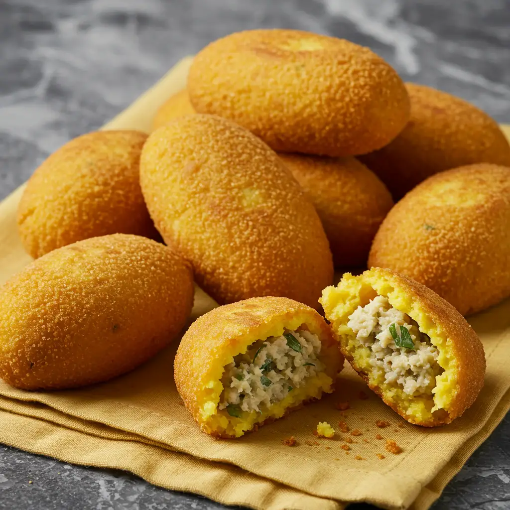 Bolinhos de Aipim Recheados com Carne