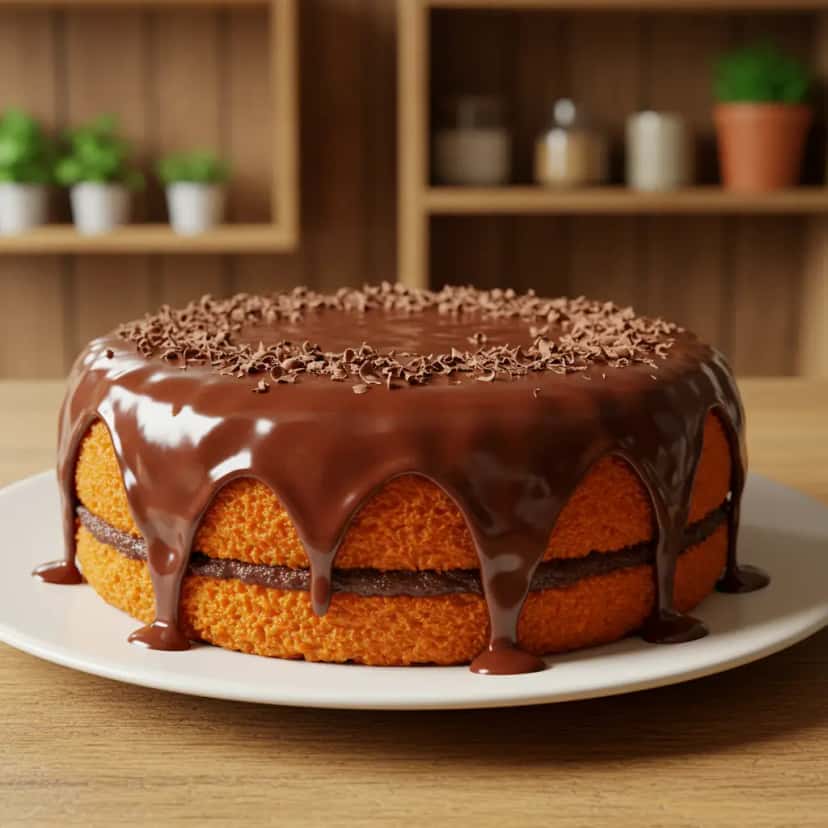 Bolo de Cenoura com Cobertura de Chocolate Perfeita