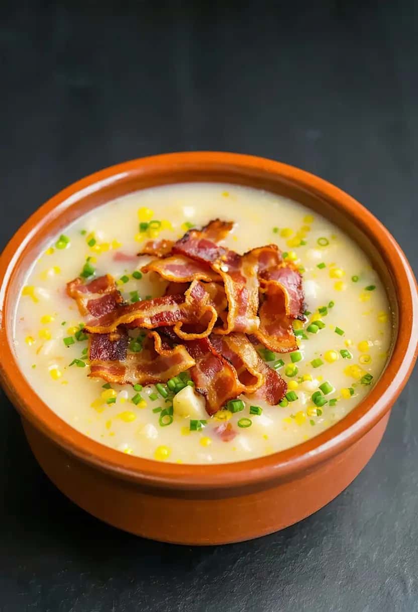 Caldinho de Mandioca com Bacon Caseiro