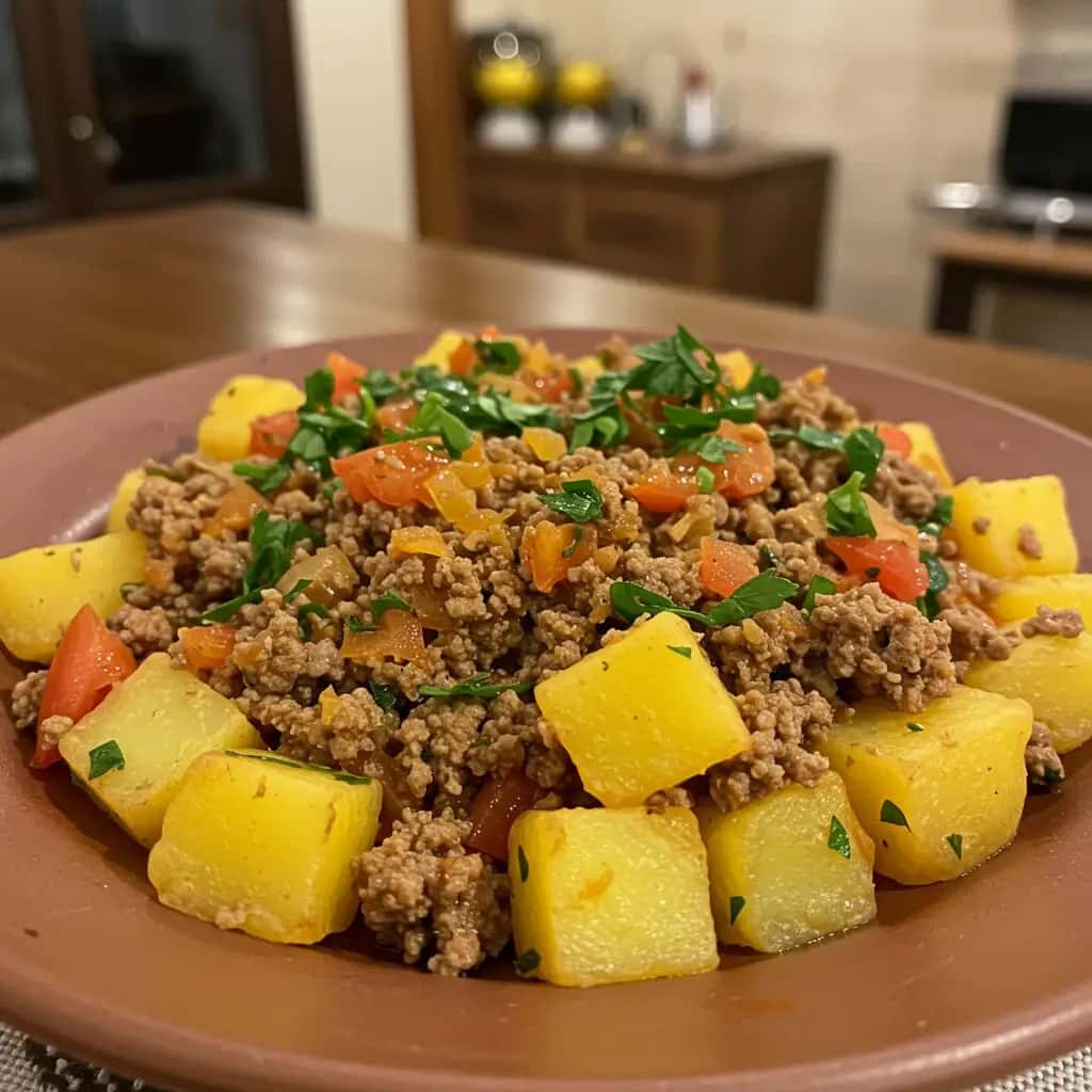 Carne Moída com Batatas: Super Prático!