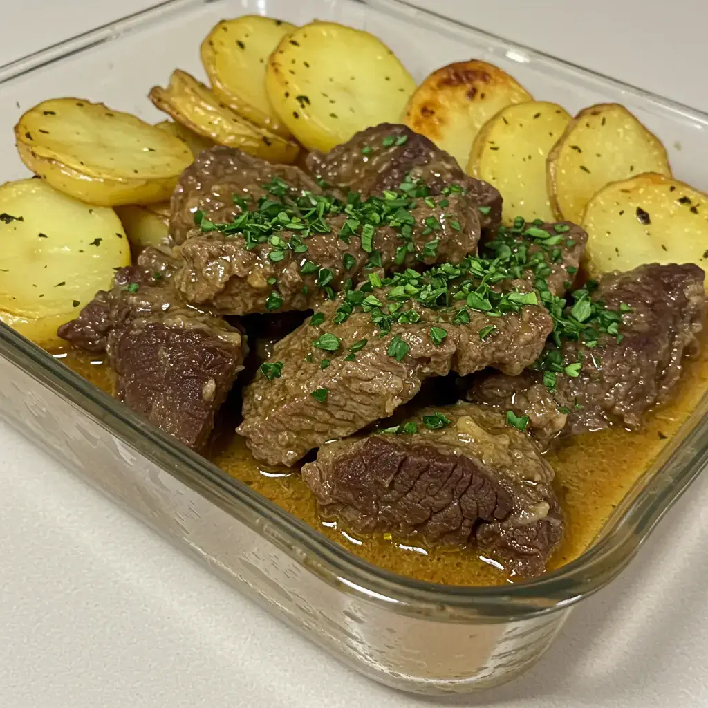 Carne Molhada na Panela de Pressão com Cebolas