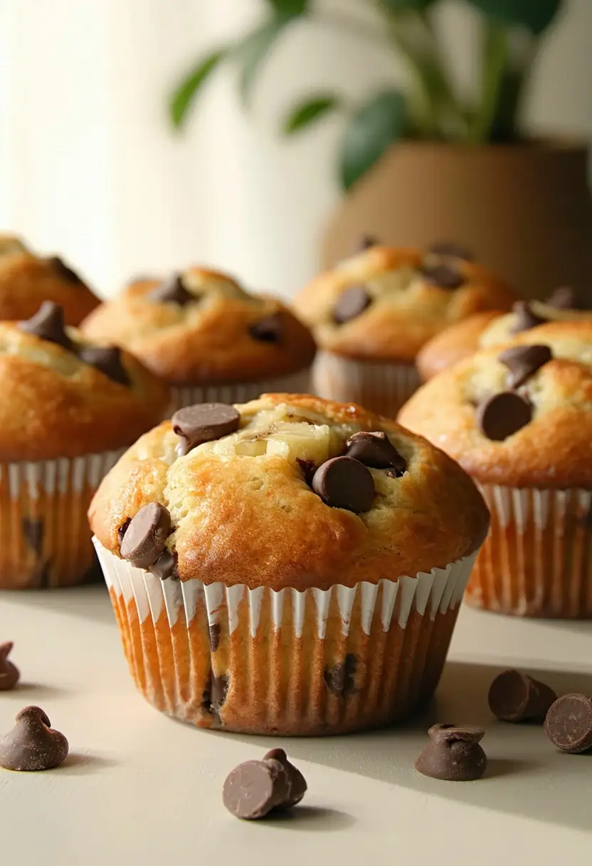 Muffins de Banana com Gotas de Chocolate: Textura Ideal