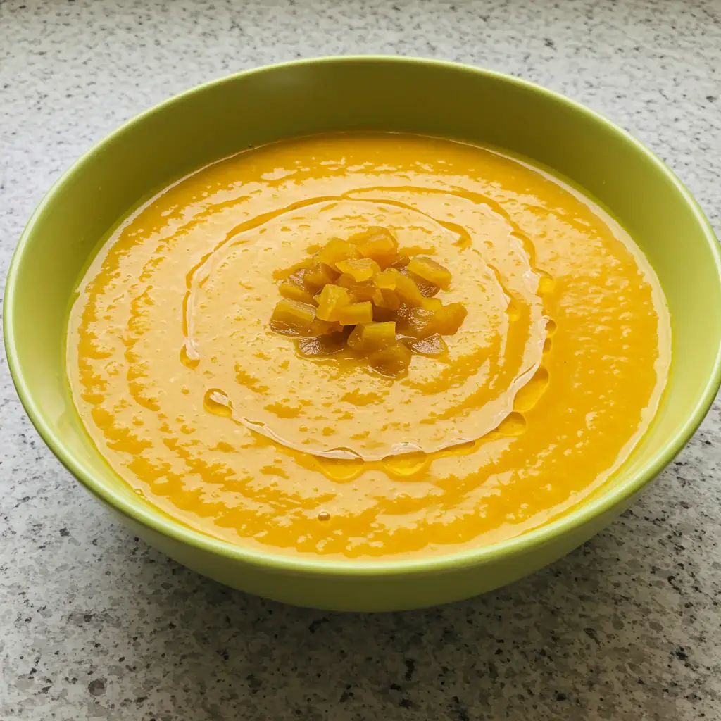 Cremosa Sopa de Cenoura com Frango