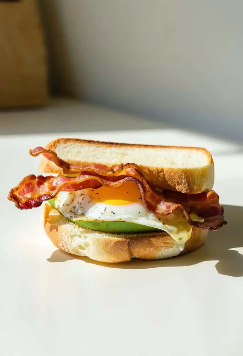 Sanduíche de Bacon Crocante e Ovo Power