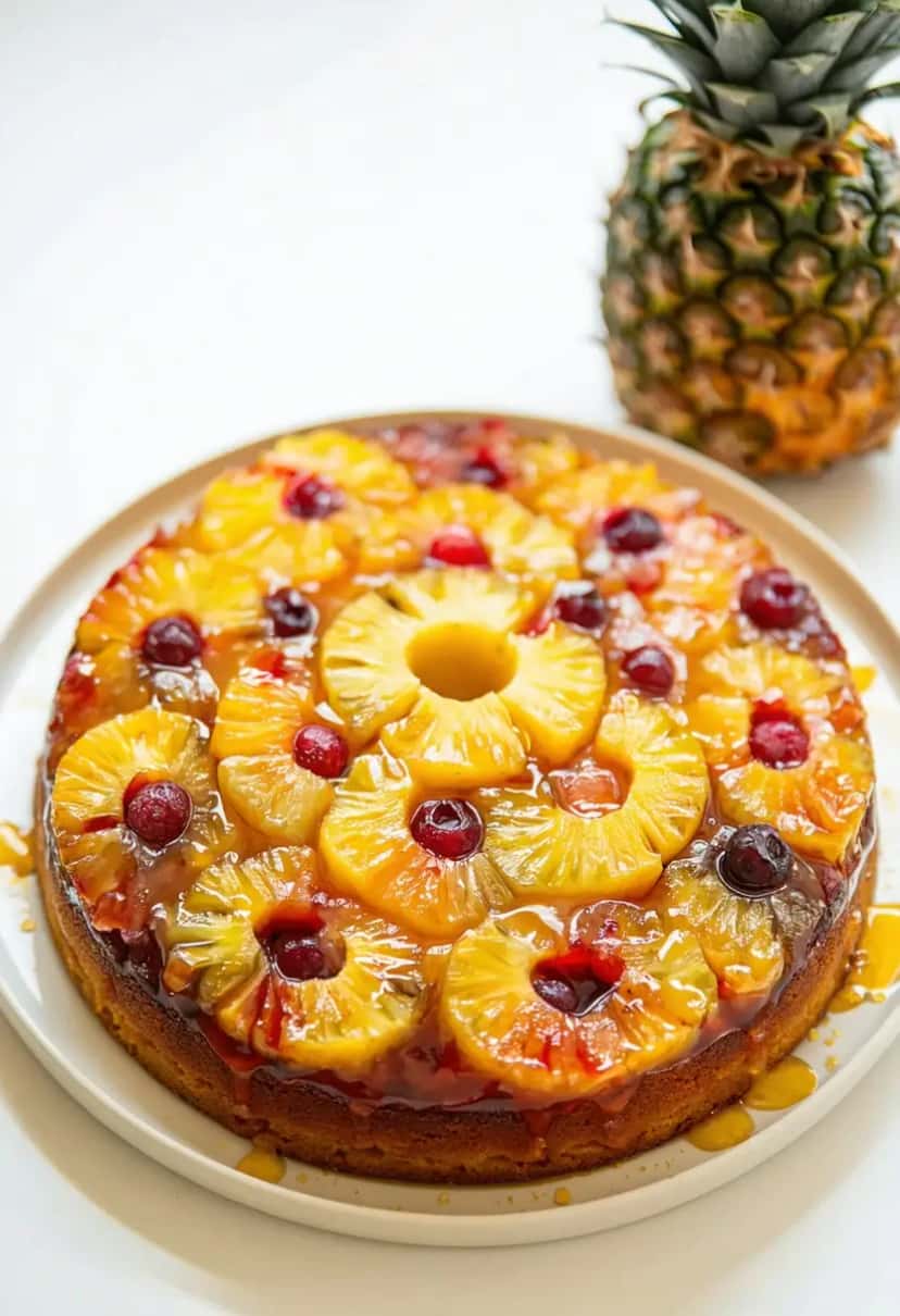Bolo de Abacaxi Invertido 100% Vegetal
