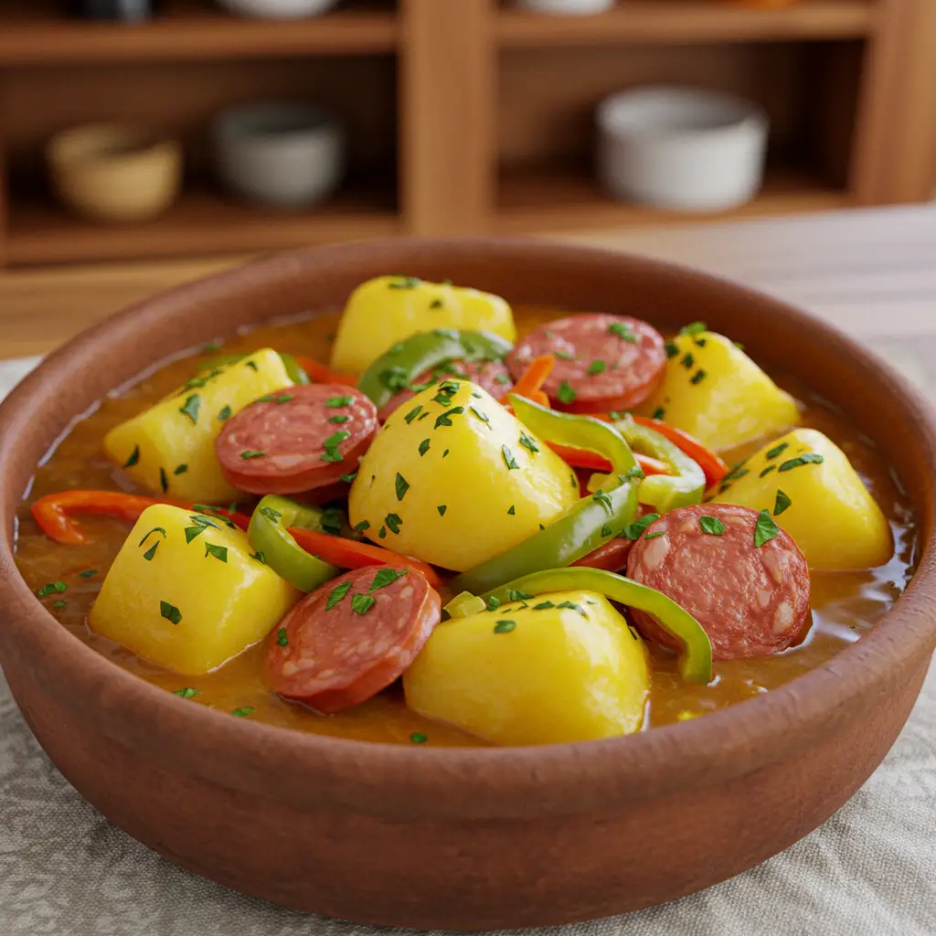 Ensopado de Linguiça com Batata Caseiro