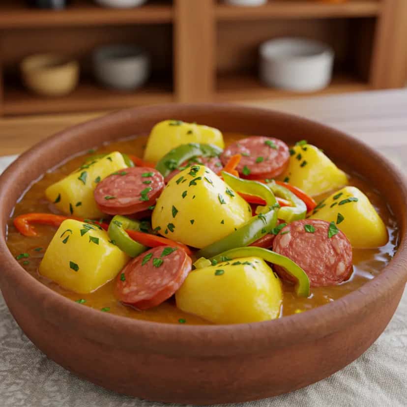 Ensopado de Linguiça com Batata Caseiro