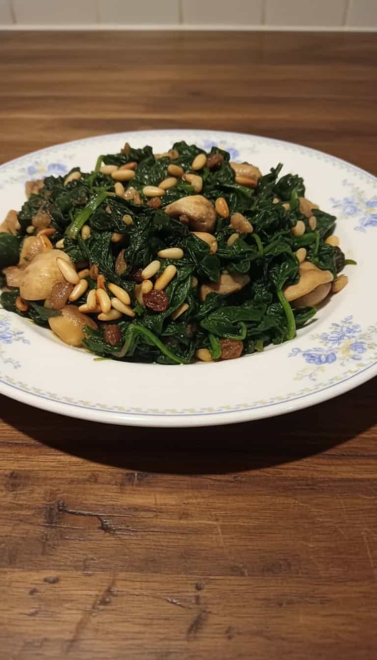 Espinafre com Cogumelos ao Molho Oriental