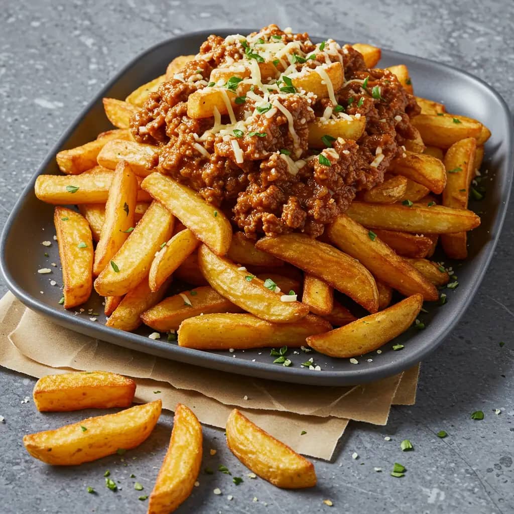 Farofa de Carne Moída com Batata Fritas