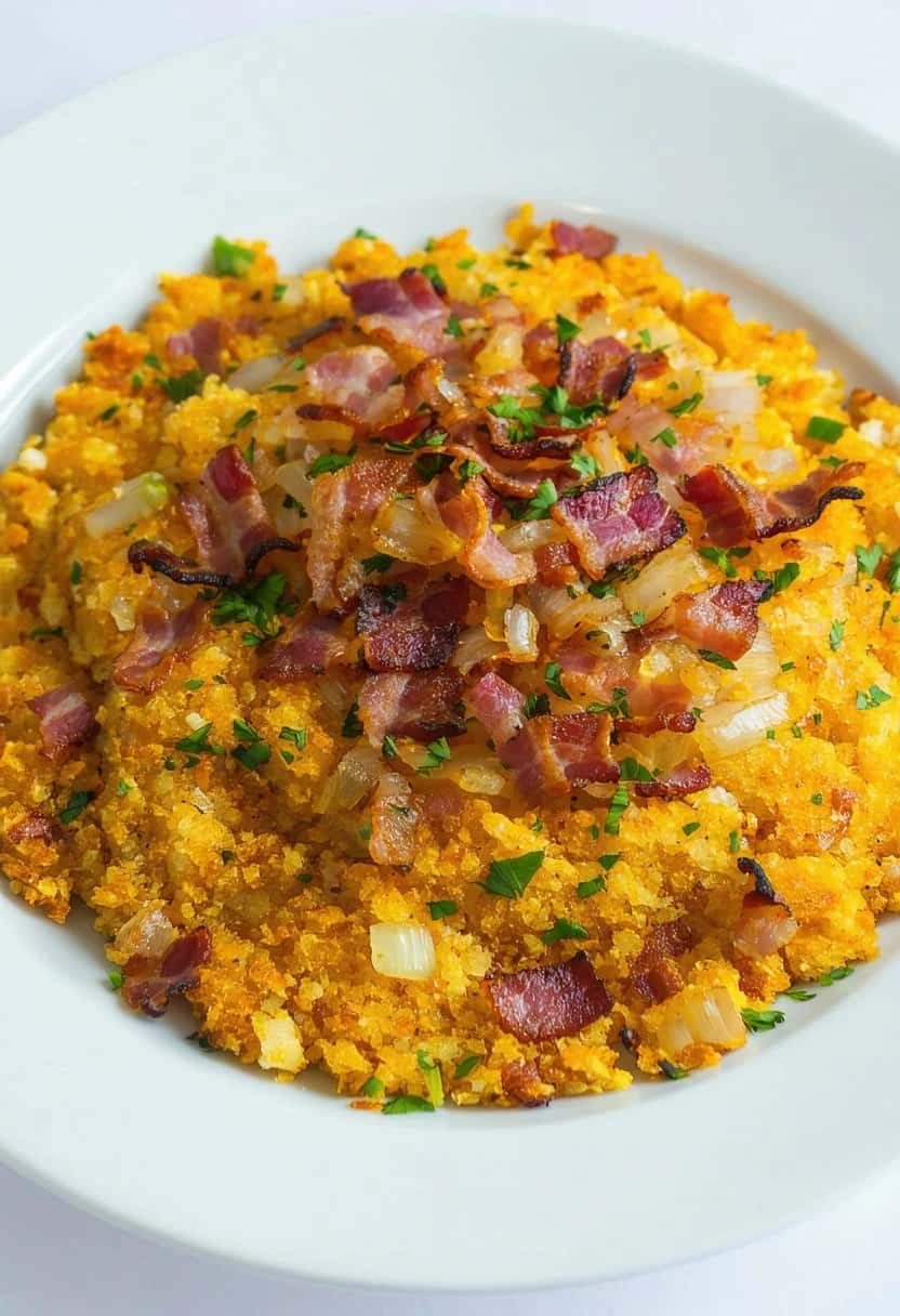 Farofa de Cebola com Bacon Deliciosa