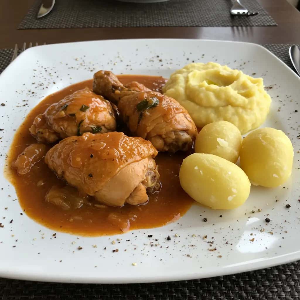 Frango ao Vinho com Pirão da Vovó