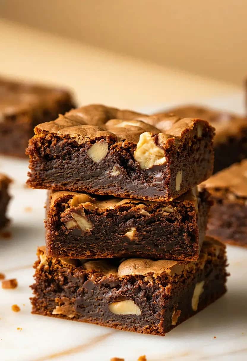 Brownies Cremosos com Nozes Caseiros