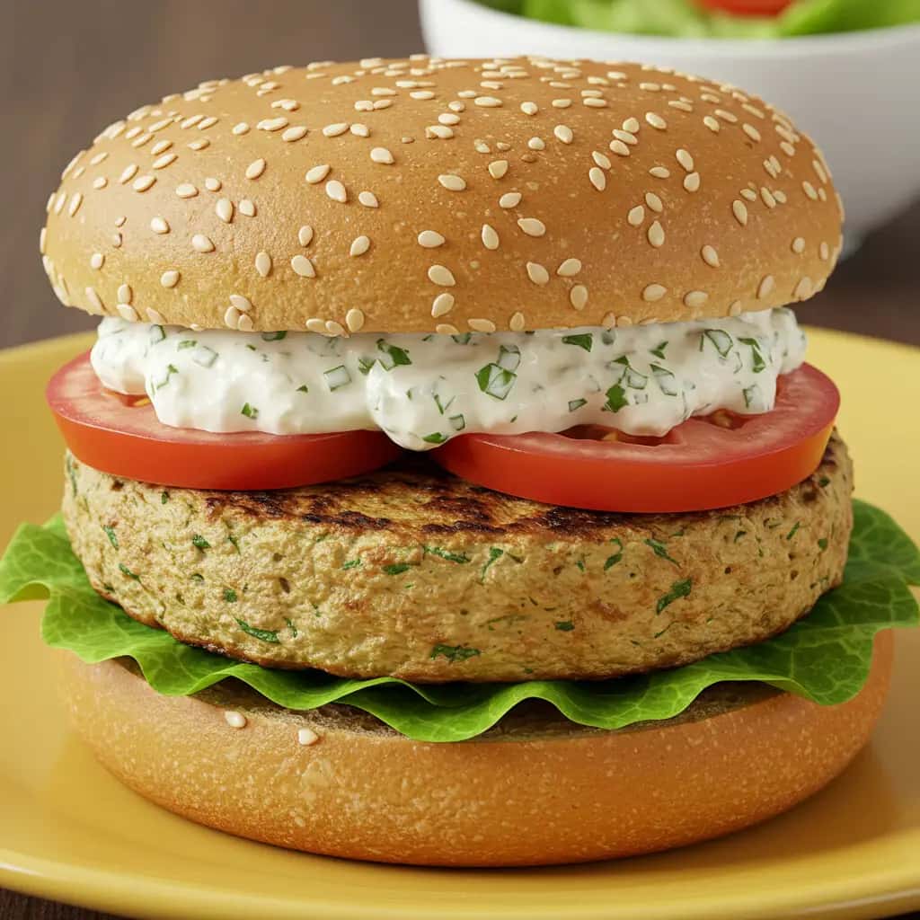 Hambúrguer de Grão-de-Bico Caseiro