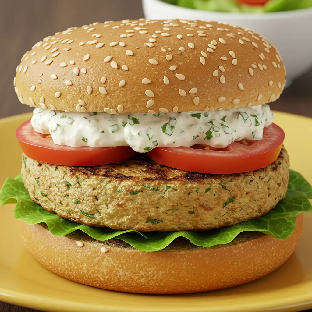 Hambúrguer de Grão-de-Bico Caseiro