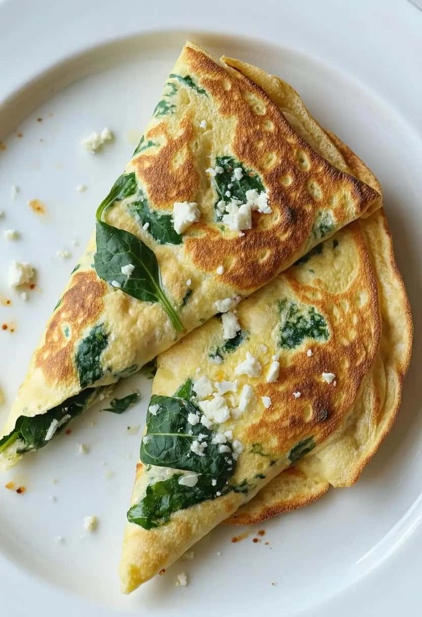 Omelete de Espinafre e Feta Delicioso