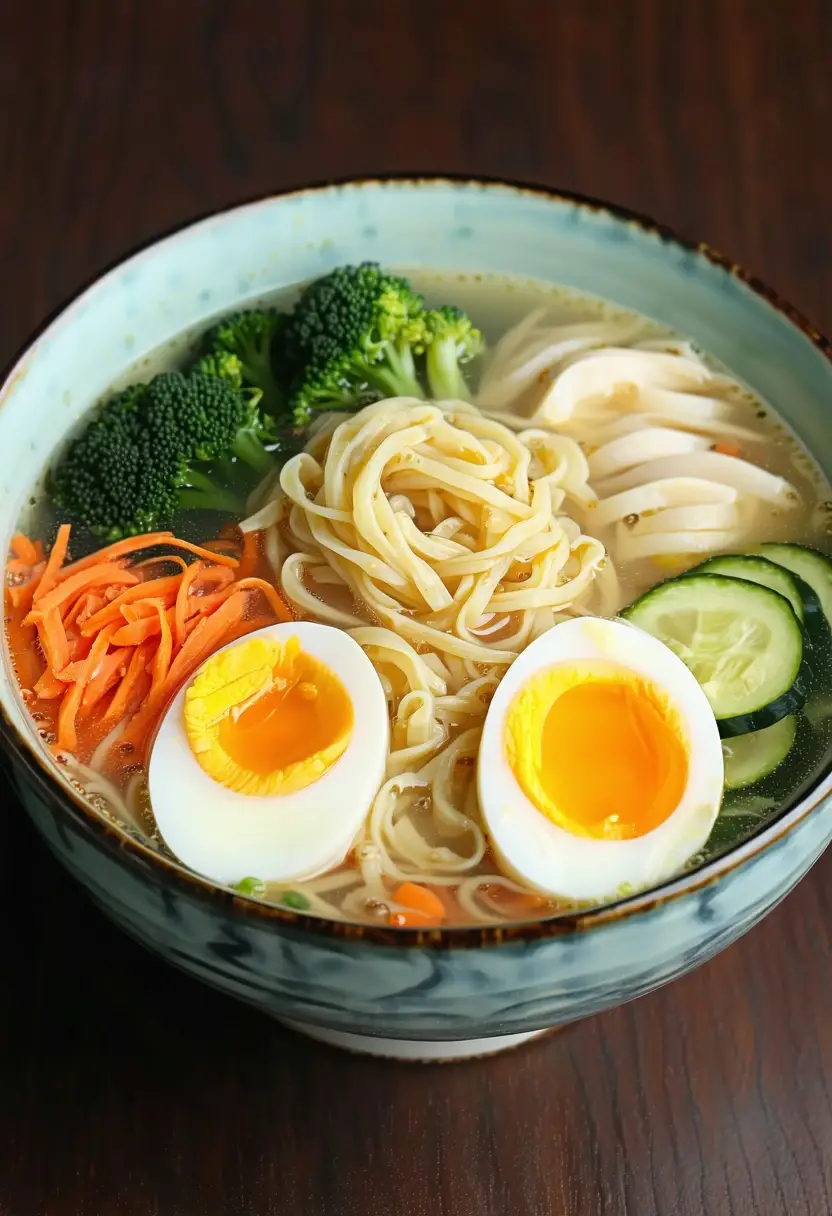 Lamen Caseiro com Legumes e Ovos