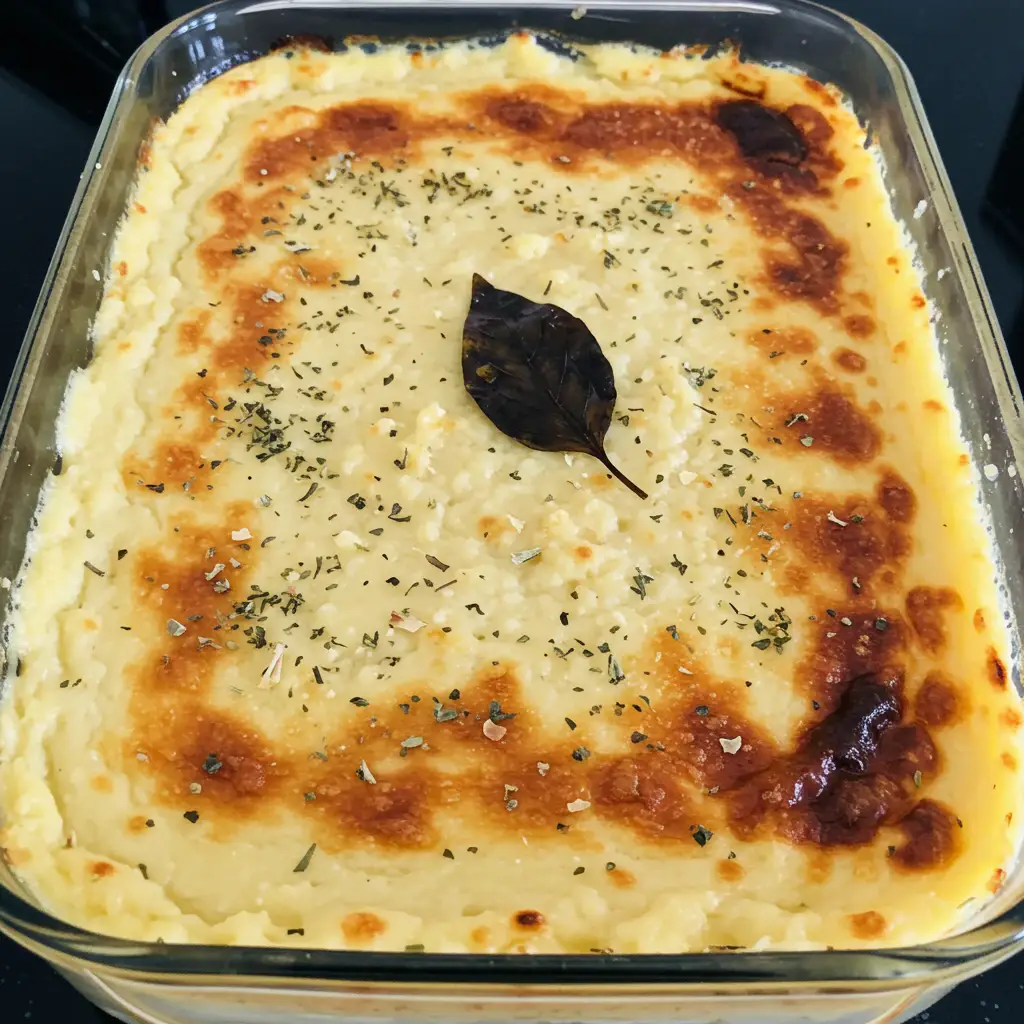 Lasanha com purê de batata