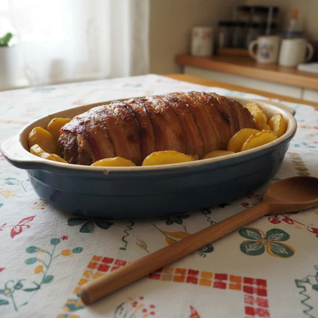 Lombo Assado com Batata Doce Caseiro