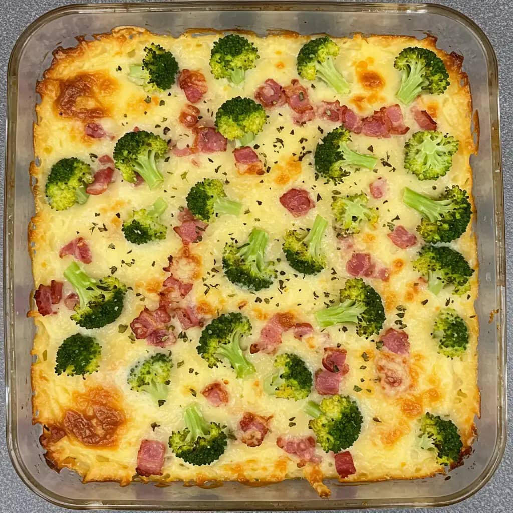 Macarrão ao Forno com Brócolis e Bacon