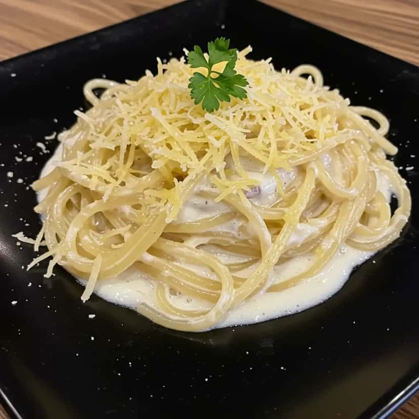 Macarrão Cremoso de Queijo e Champignon