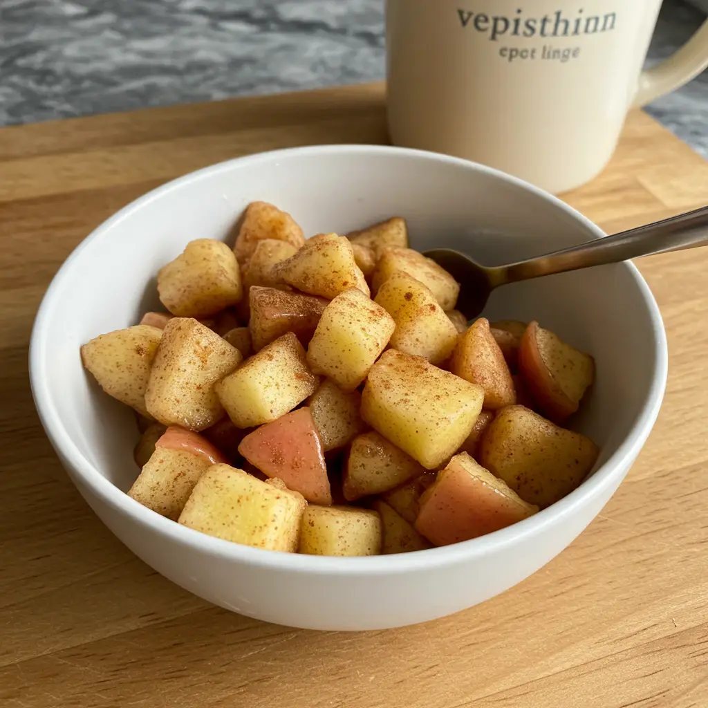 Maçãs Assadas com Canela no Micro-ondas