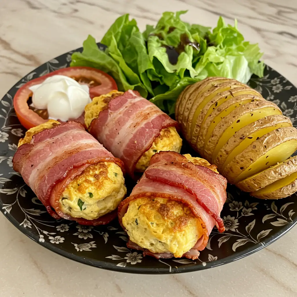 Medalhões de Frango ao Bacon com Queijo Coalho