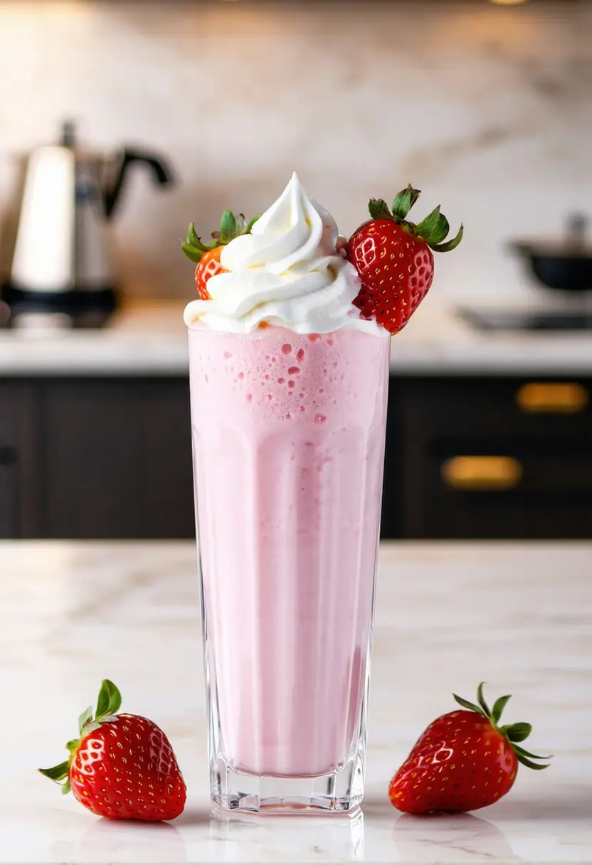 Milkshake de Morango Super Prático