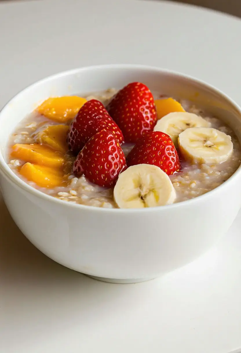 Mingau de Aveia com Frutas Delicioso
