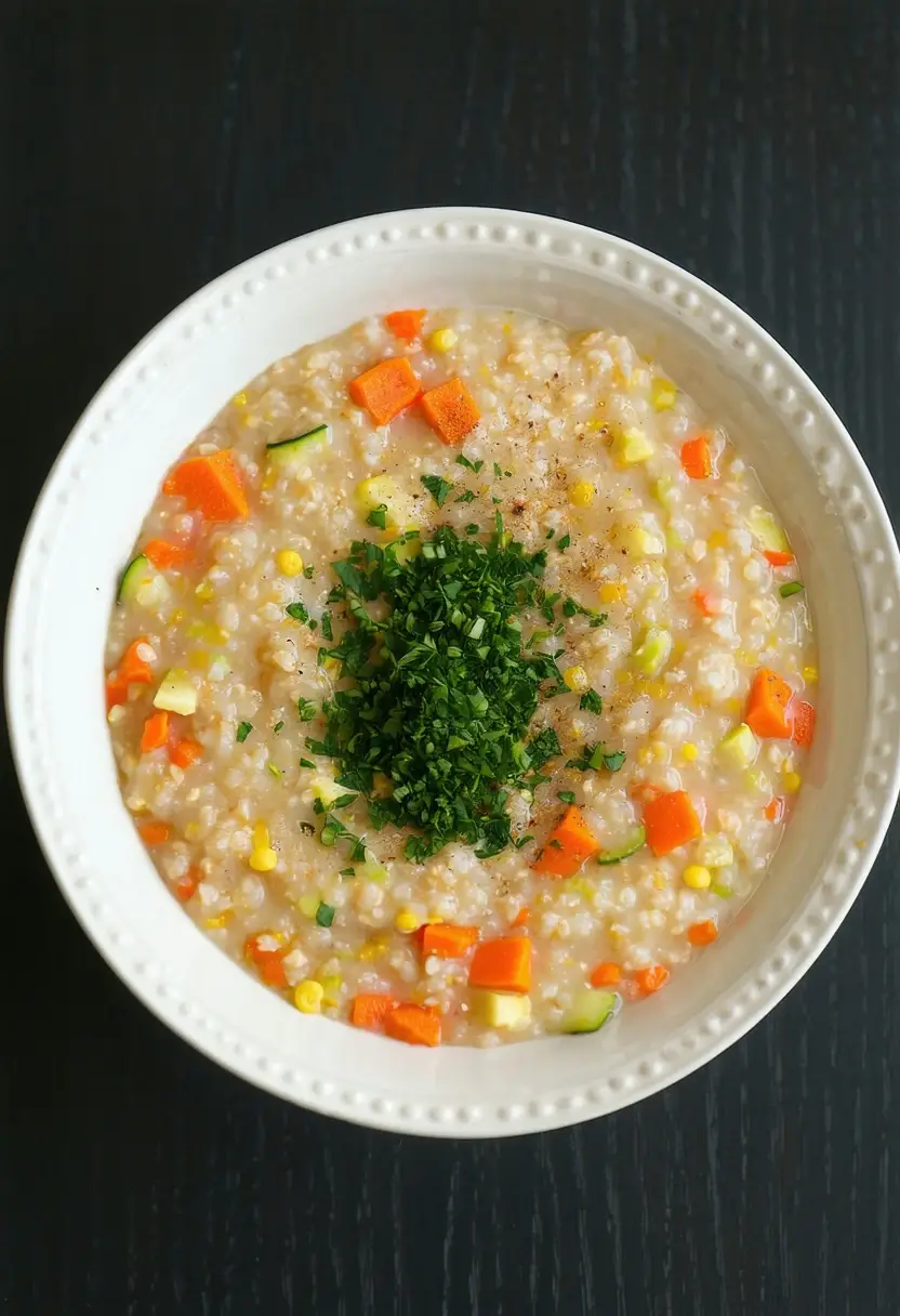 Mingau de Aveia Salgada & Legumes: Delicioso