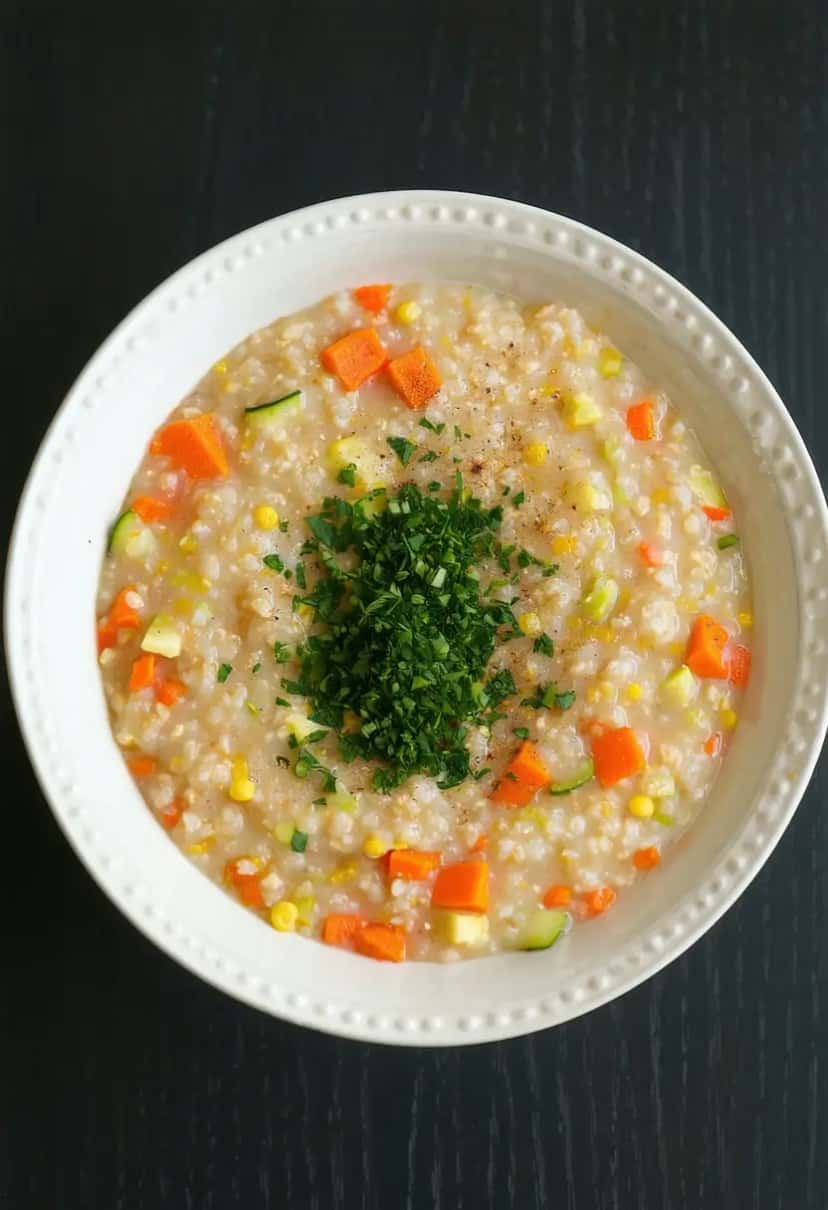 Mingau de Aveia Salgada & Legumes: Delicioso